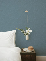 A-Street Prints 2999-13128 Wilma Blue Floral Block Print Wallpaper