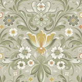 A-Street Prints 2999-24113 Ostanskar Green Retro Floral Wallpaper