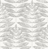 A-Street Prints 2999-25101 Akira Grey Leaf Wallpaper