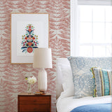 A-Street Prints 2999-25103 Akira Coral Leaf Wallpaper
