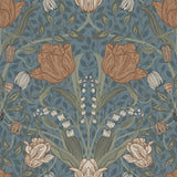 A-Street Prints 2999-33009 Filippa Blue Tulip Wallpaper