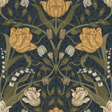 A-Street Prints 2999-44106 Filippa Navy Tulip Wallpaper