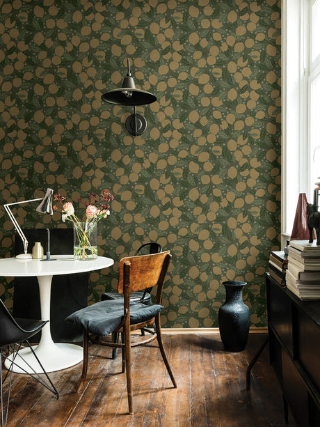 A-Street Prints 2999-44119 Lemona Green Fruit Tree Wallpaper