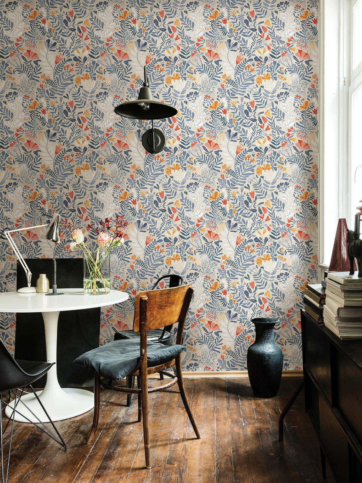 A-Street Prints 2999-55013 Brittsommar Light Blue Woodland Floral Wallpaper