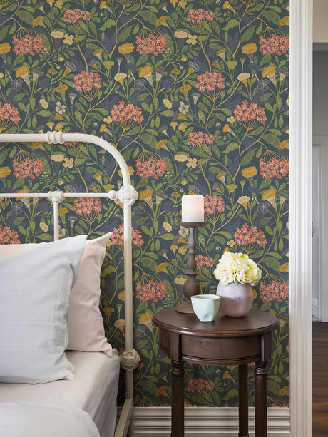 A-Street Prints 2999-55020 Hybbe Blue Hydrangea Garden Wallpaper