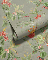 Eijffinger 300113 Floris Khaki Woodland Floral Wallpaper