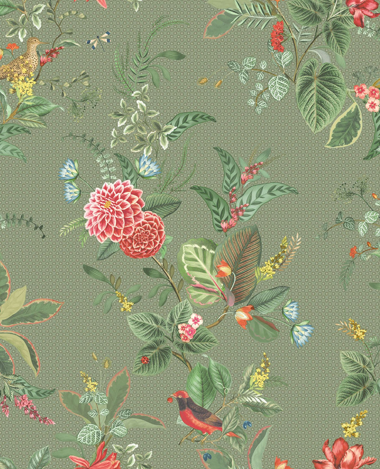 Eijffinger 300114 Floris Olive Woodland Floral Wallpaper