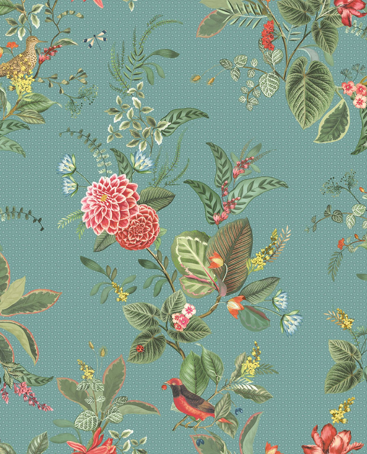 Eijffinger 300115 Floris Turquoise Woodland Floral Wallpaper