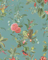 Eijffinger 300115 Floris Turquoise Woodland Floral Wallpaper