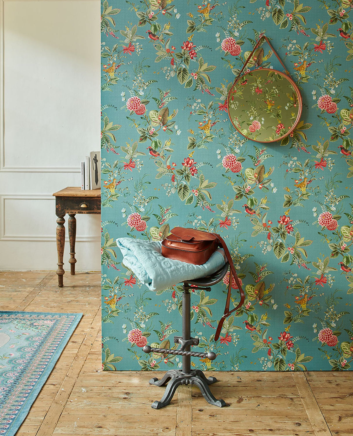 Eijffinger 300115 Floris Turquoise Woodland Floral Wallpaper