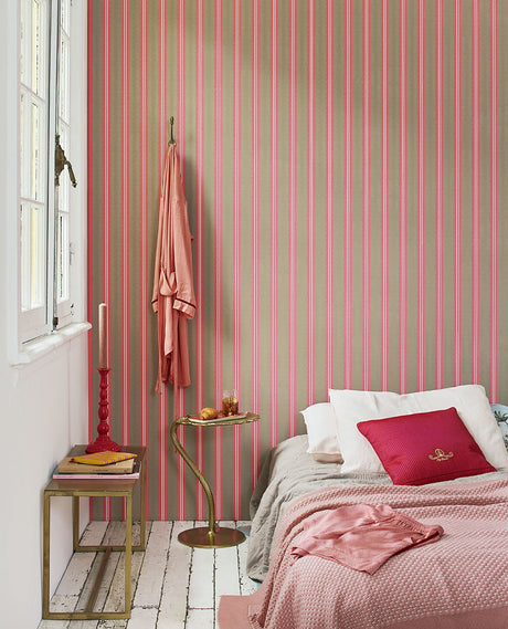 Eijffinger 300131 Cato Raspberry Blurred Lines Wallpaper