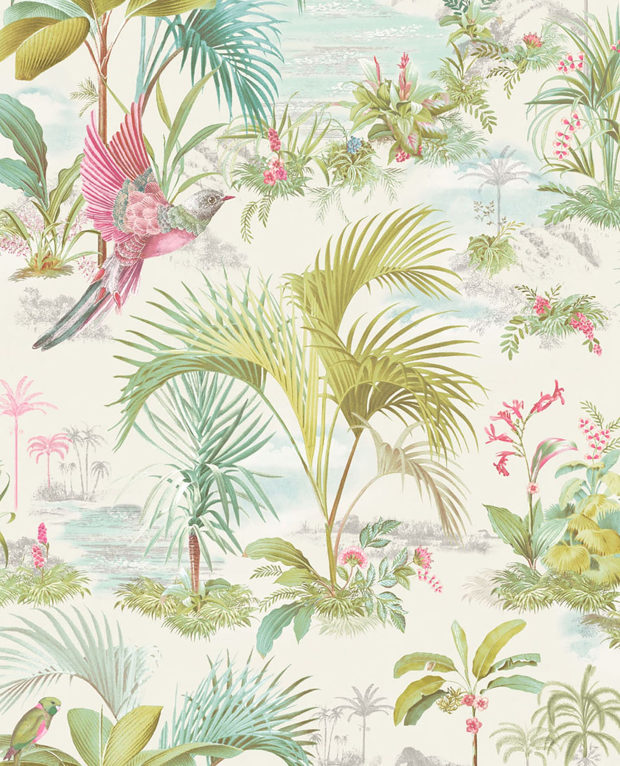 Eijffinger 300140 Calliope White Palm Scenes Wallpaper