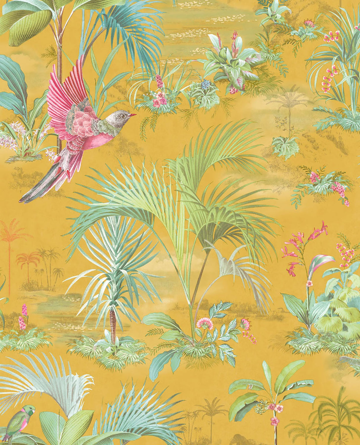 Eijffinger 300143 Calliope Yellow Palm Scenes Wallpaper