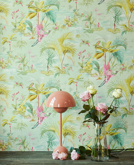 Eijffinger 300144 Calliope Seafoam Palm Scenes Wallpaper