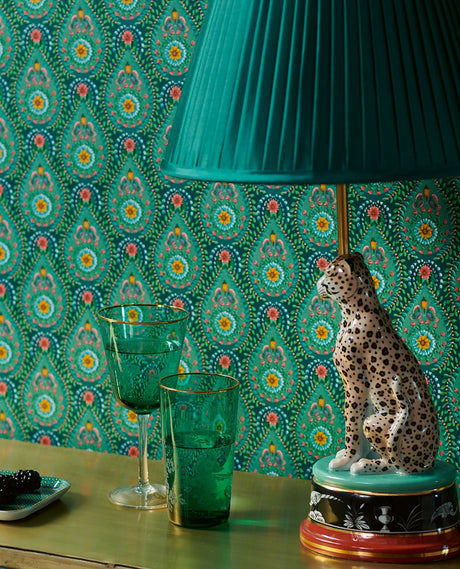 Eijffinger 300152 Garden Party Teal Raindrops Wallpaper