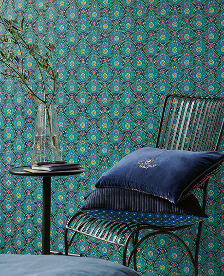 Eijffinger 300153 Garden Party Dark Blue Raindrops Wallpaper