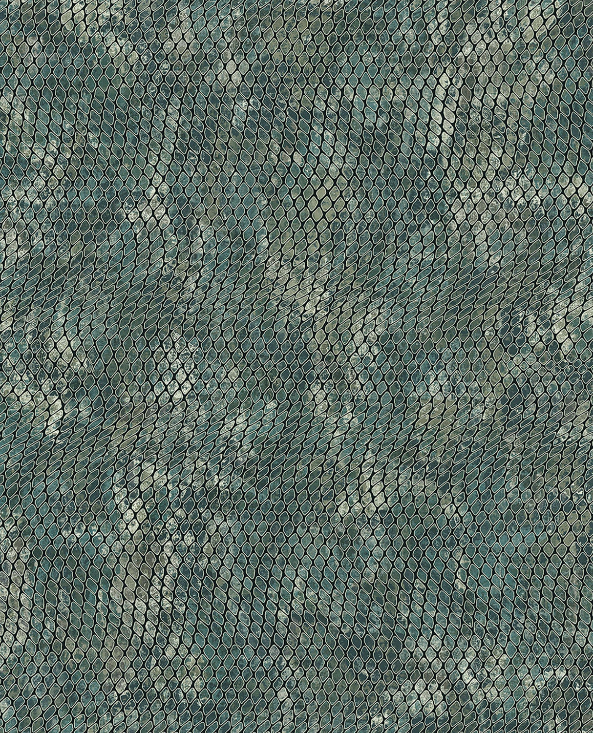 Eijffinger 300522 Viper Teal Snakeskin Wallpaper