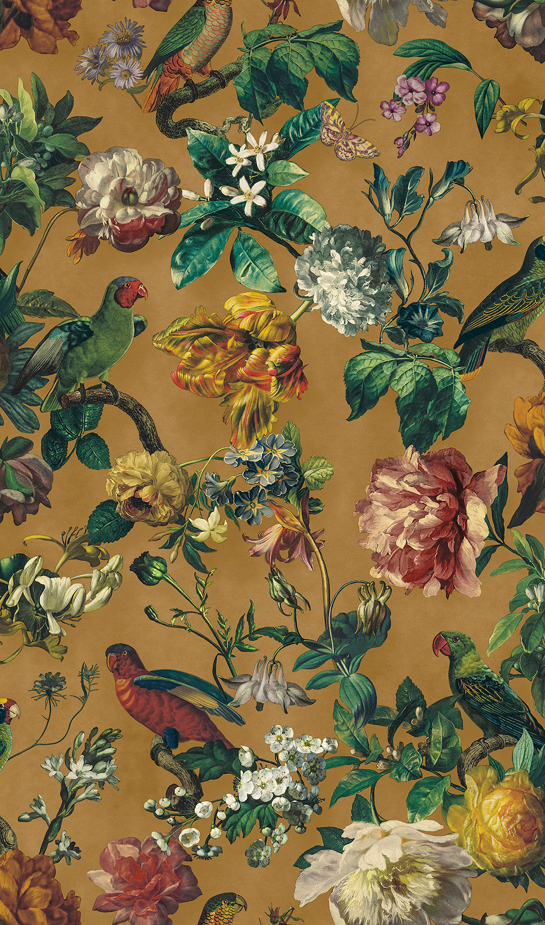 Eijffinger 307303 Claude Yellow Floral Wallpaper