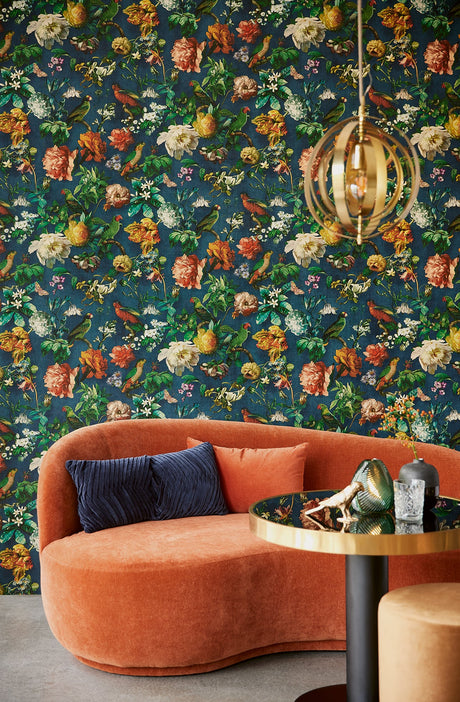 Eijffinger 307306 Claude Navy Floral Wallpaper