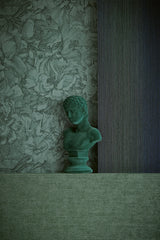 Eijffinger 307322 Leonardo Dark Green Flock Stripe Wallpaper