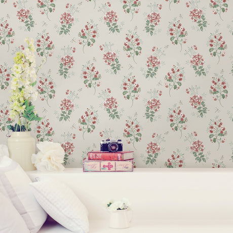 Chesapeake 3112-002702 Beverly Red Floral Wallpaper