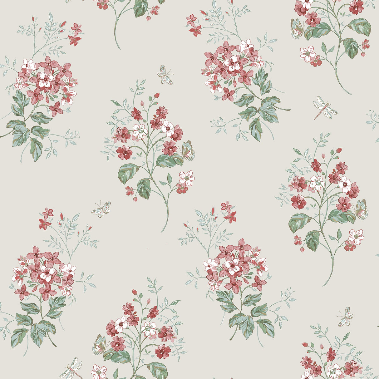 Chesapeake 3112-002702 Beverly Red Floral Wallpaper