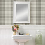 Chesapeake 3112-002706 Roslin Dark Grey Check Wallpaper