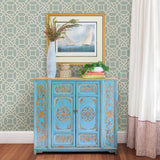 Chesapeake 3112-002711 Adlington Turquoise Geometric Wallpaper