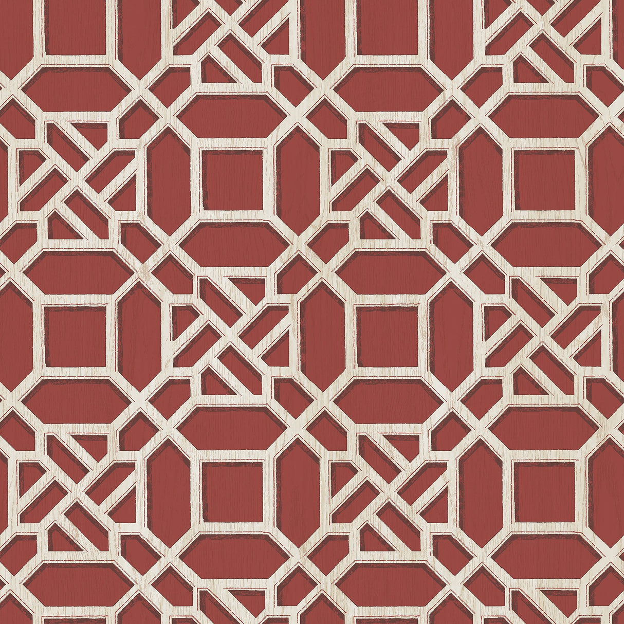 Chesapeake 3112-002712 Adlington Maroon Geometric Wallpaper