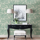 Chesapeake 3112-002720 Blyth Teal Toile Wallpaper