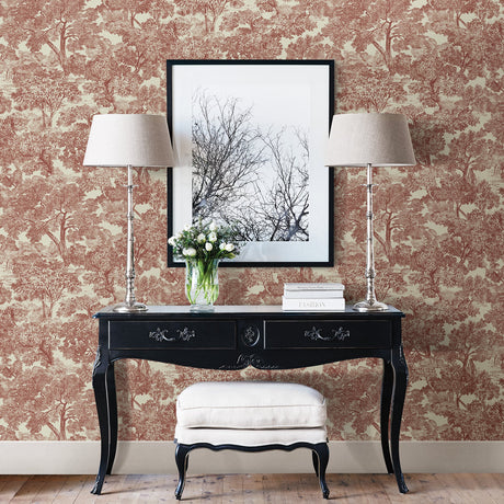 Chesapeake 3112-002721 Blyth Red Toile Wallpaper