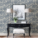 Chesapeake 3112-002724 Blyth Blue Toile Wallpaper