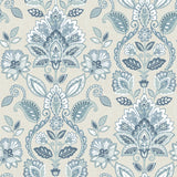 Chesapeake 3112-002735 Rayleigh Blue Floral Damask Wallpaper