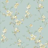 Chesapeake 3112-002773 Cherry Blossom Light Green Trail Wallpaper
