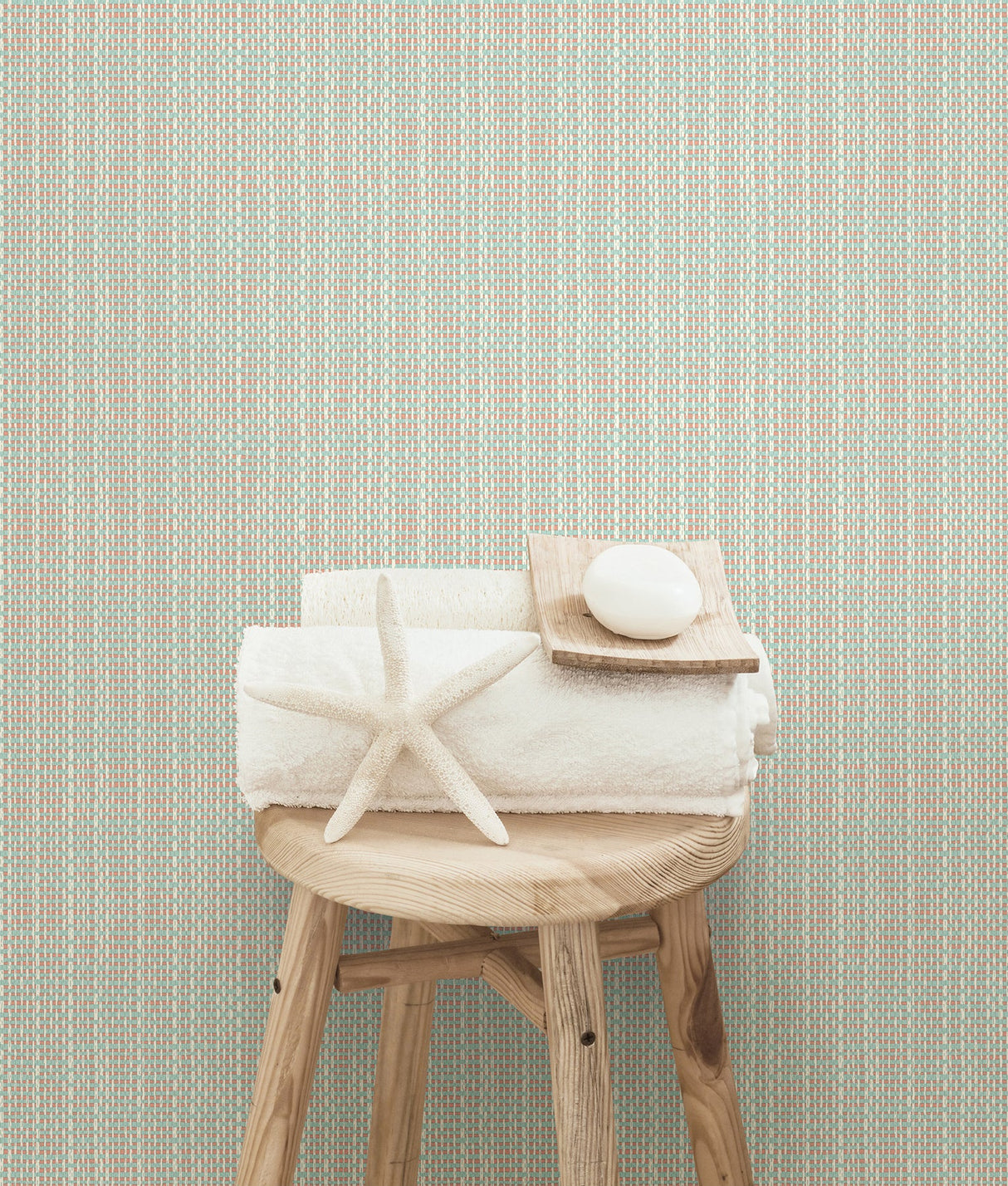 Chesapeake 3113-01698 Kent Coral Faux Grasscloth Wallpaper