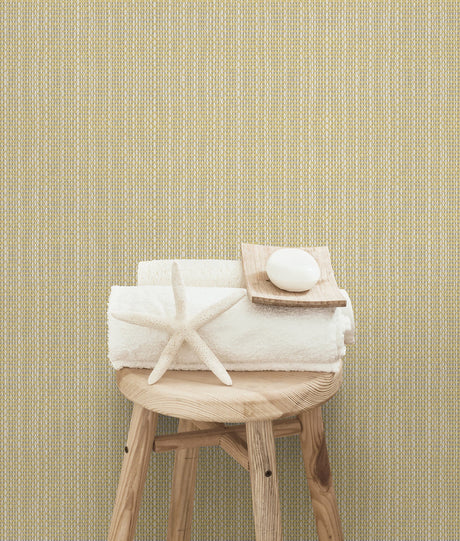 Chesapeake 3113-01699 Kent Yellow Faux Grasscloth Wallpaper