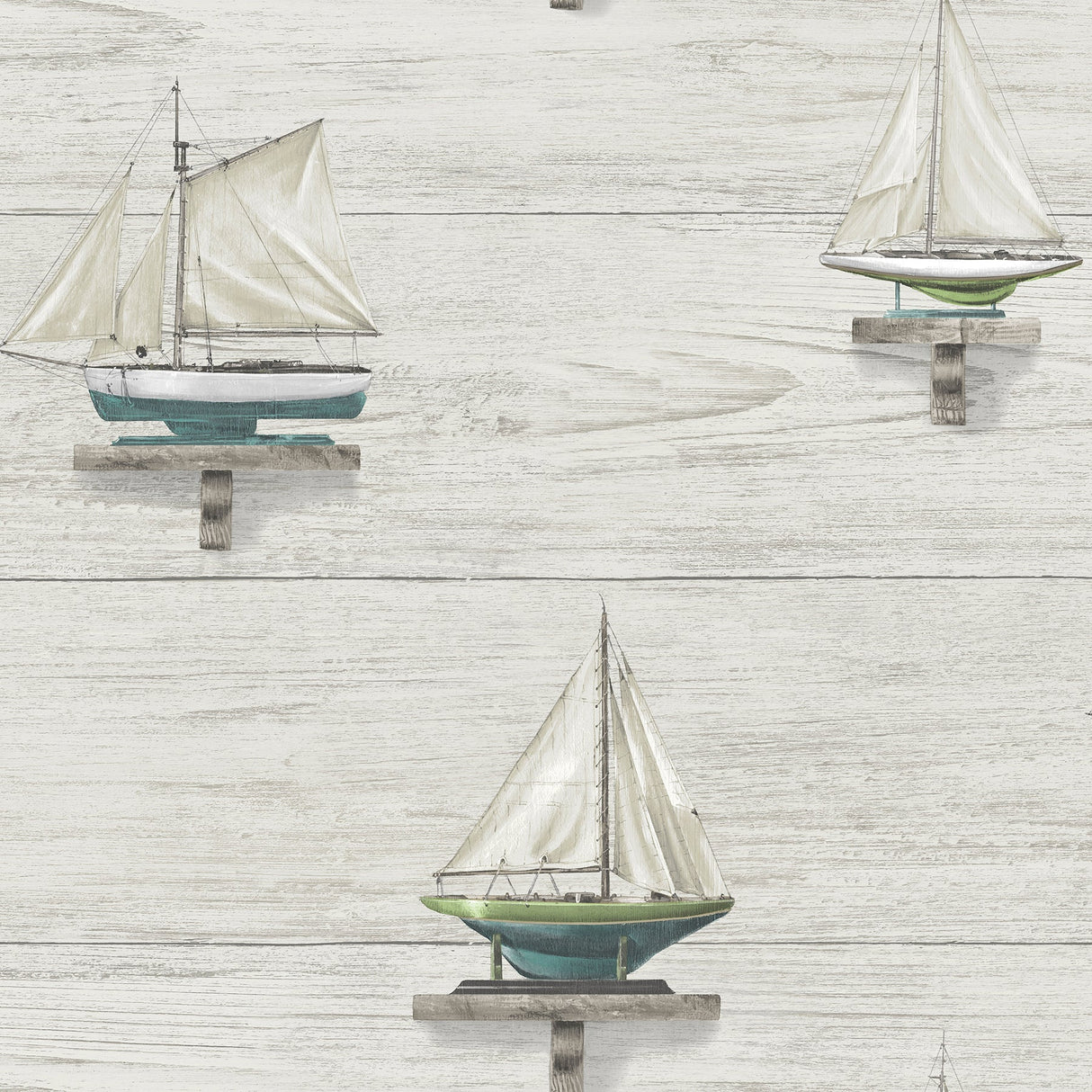 Chesapeake 3113-12022 Set Sail White Wood Wallpaper