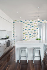 Chesapeake 3113-12042 Key West Green Fish Wallpaper