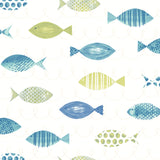 Chesapeake 3113-12042 Key West Green Fish Wallpaper