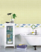 Chesapeake 3113-12053 Spindrift Green Swirl Wallpaper