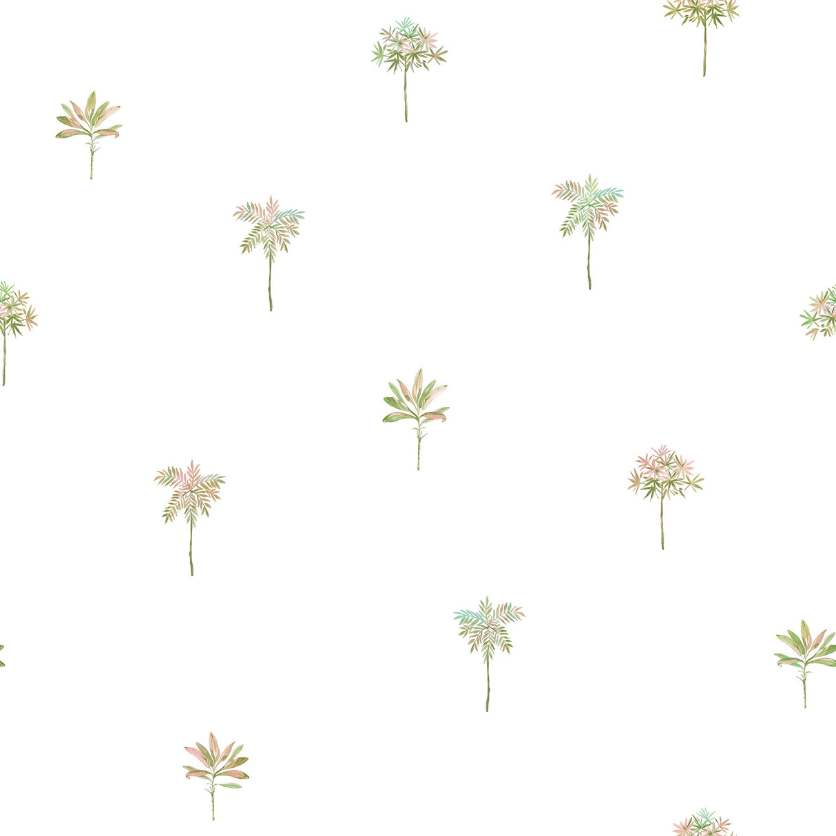 Chesapeake 3113-12061 Palmetto Pink Leaves Wallpaper