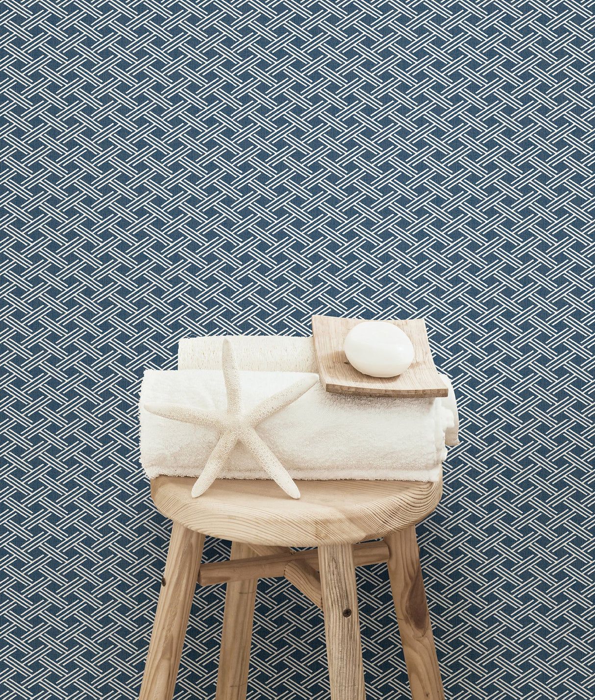 Chesapeake 3113-12083 Sweetgrass Navy Trellis Wallpaper