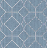 Chesapeake 3114-003304 Washington Square Blue Trellis Wallpaper