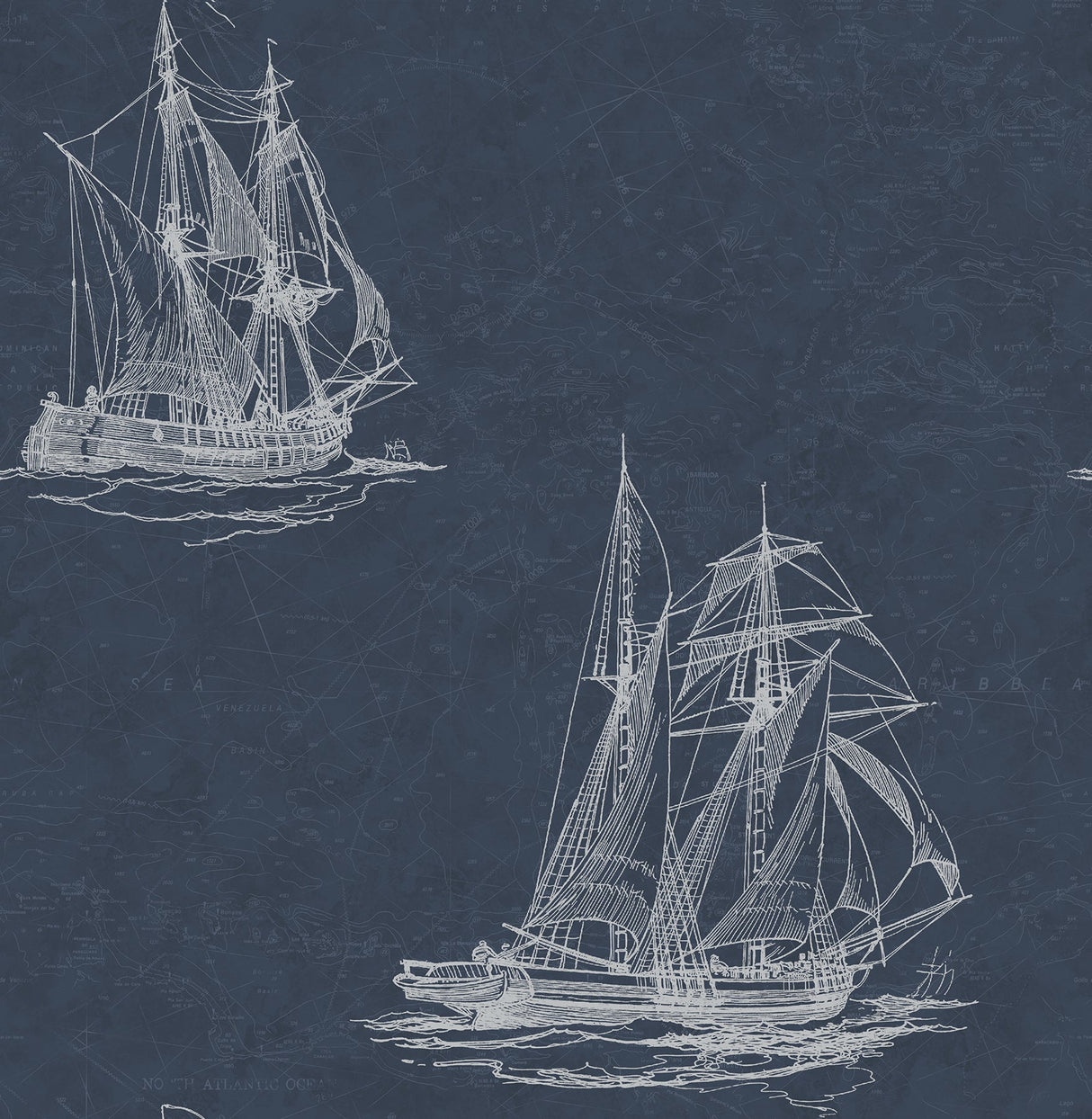 Chesapeake 3114-003338 Hudson Bay Navy Nautical Wallpaper