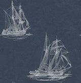 Chesapeake 3114-003338 Hudson Bay Navy Nautical Wallpaper