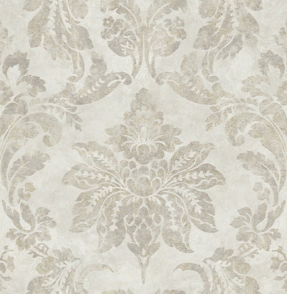 Chesapeake 3114-003350 Astor Silver Damask Wallpaper