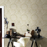 Chesapeake 3114-003353 Astor Gold Damask Wallpaper