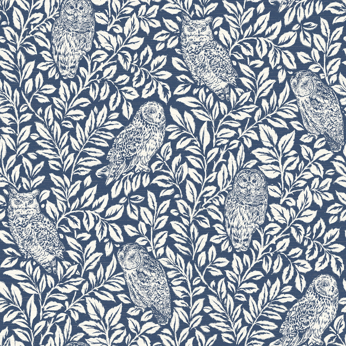 Chesapeake 3115-12412 Parliament Navy Owl Wallpaper