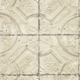 Chesapeake 3115-12434 Susanna Beige Vintage Tin Tile Wallpaper