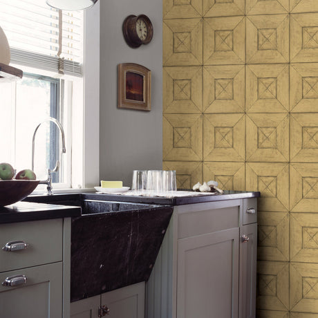 Chesapeake 3115-12456 Avery Wheat Wood Wallpaper